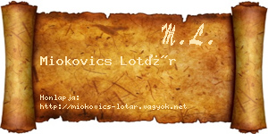 Miokovics Lotár névjegykártya